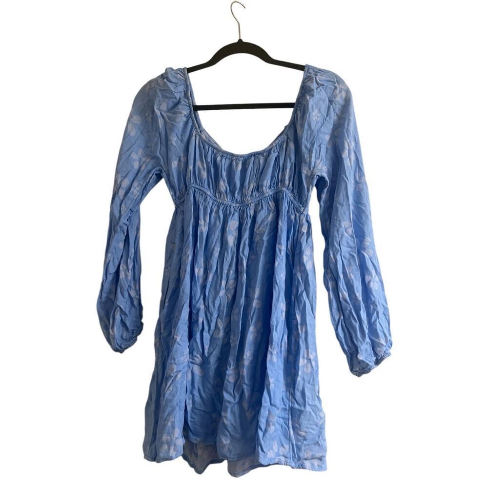 ✨American Eagle Women's Blue Floral Sz Medium Dress✨ - Picture 7 of 10